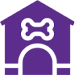 Pet shelter logo in purple
