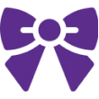 Minimalist purple bowtie graphic